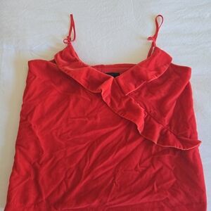 J. Crew Vibrant orange Ruffled Camisole